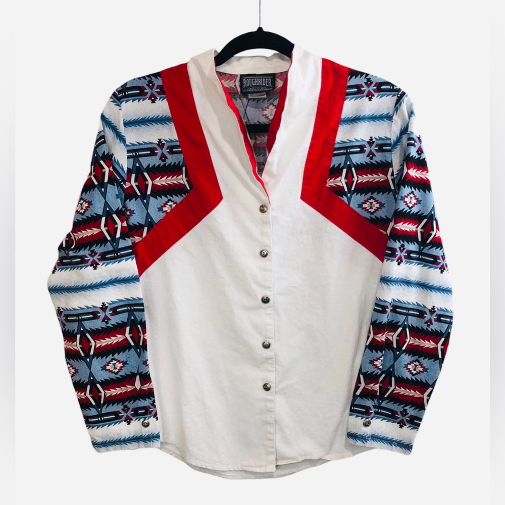 Vintage 80s 90s Rough Rider Circle T Women’s Western Button Shirt Southwester S